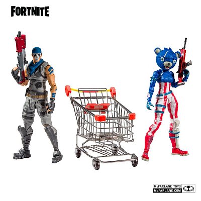Fortnite Actionfiguren Shopping Cart Pack War Paint & Fireworks Team Leader 18 cm --- BESCHAEDIGTE VERPACKUNG