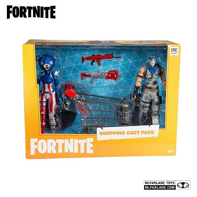 Fortnite Actionfiguren Shopping Cart Pack War Paint & Fireworks Team Leader 18 cm --- BESCHAEDIGTE VERPACKUNG