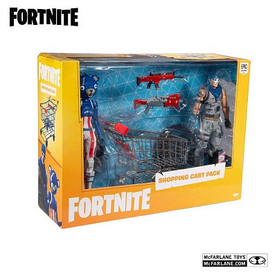 Fortnite Actionfiguren Shopping Cart Pack War Paint & Fireworks Team Leader 18 cm --- BESCHAEDIGTE VERPACKUNG